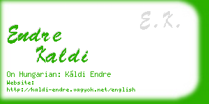 endre kaldi business card