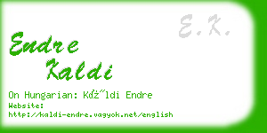 endre kaldi business card